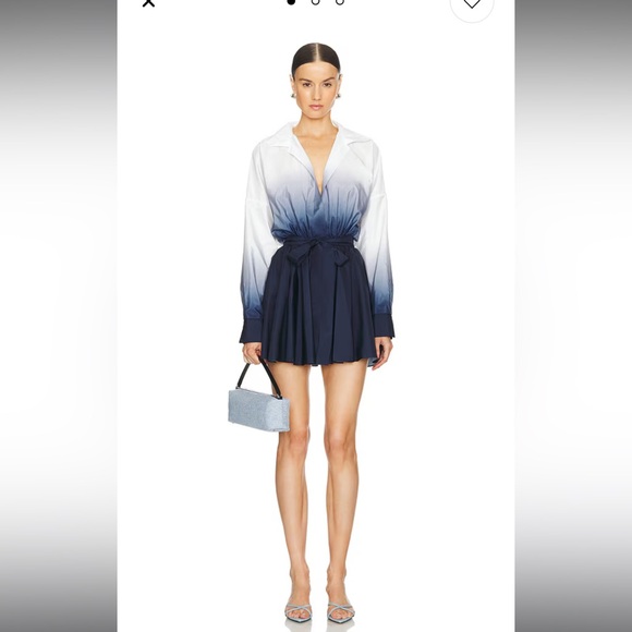 Norma Kamali Blue and White Ombre Mini Dress - Picture 1 of 10